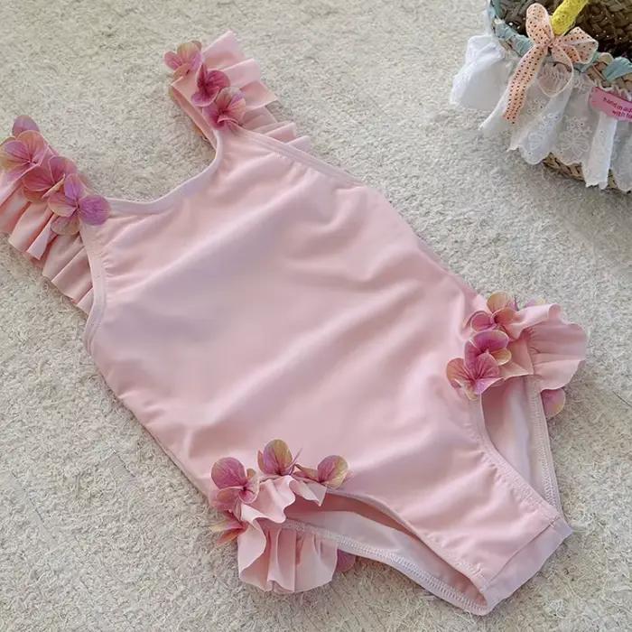 Maillot de bain enfant été 2026 pour fille, 24M-7T, motif floral uni, vêtements de sport aquatique p