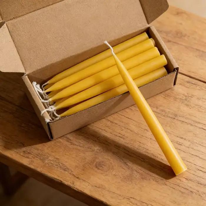 Lot de 10 bougies Hanouka en cire d'abeille naturelle, non parfumées, pour rituels, anniversaires et