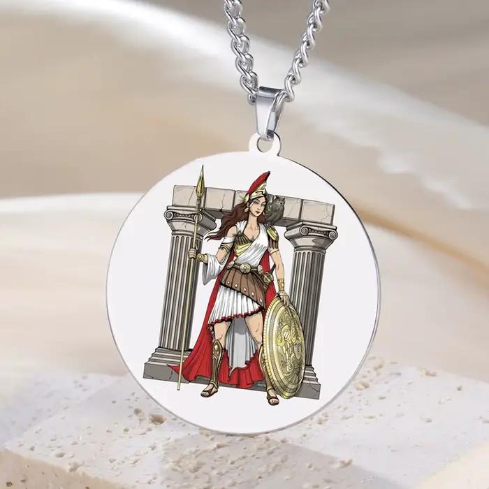 Dawapara – collier Athéna de la mythologie grecque antique, Talisman de Protection religieuse, bijou