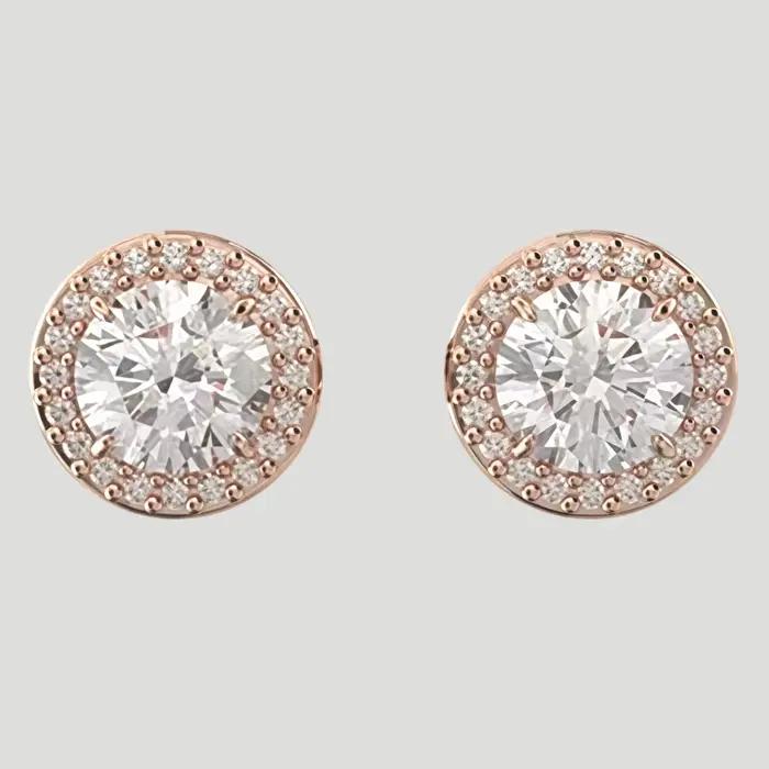 Ensemble de bijoux rond en or rose S925, boucles d'oreilles, bracelet, collier uniques, pour tous le