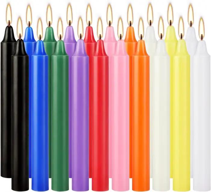 20 petites cires colorées, sans goutte à goutte, sans fumée, bougies parfumées, tirées à la main, de