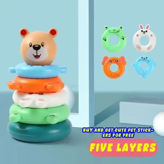 Nouveaux jouets pour bébé 0-12 Montns Puzzle pyramide tour tasse jouets empilables Montessori éducat