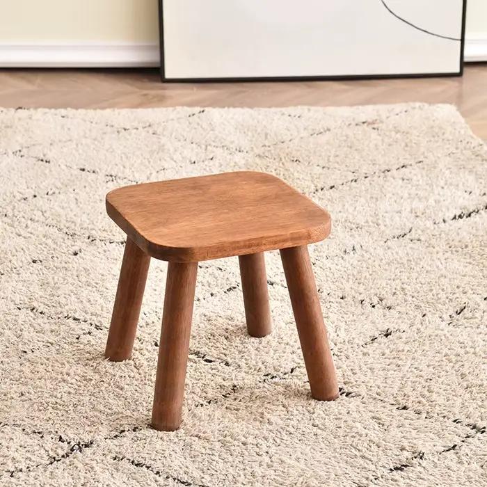Petit tabouret créatif tout en bois massif, tabouret à chaussures moderne, tabourets originaux de co