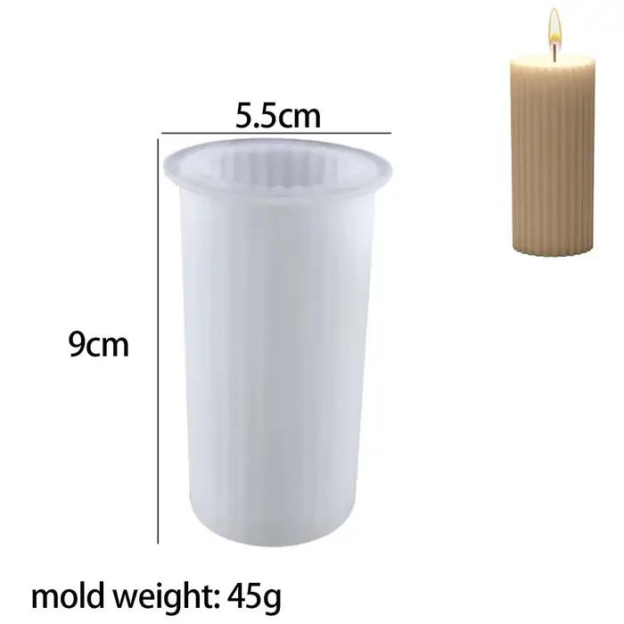 Moule en silicone cylindrique rayé pour bougies, fabrication artisanale de bougies parfumées, moule 