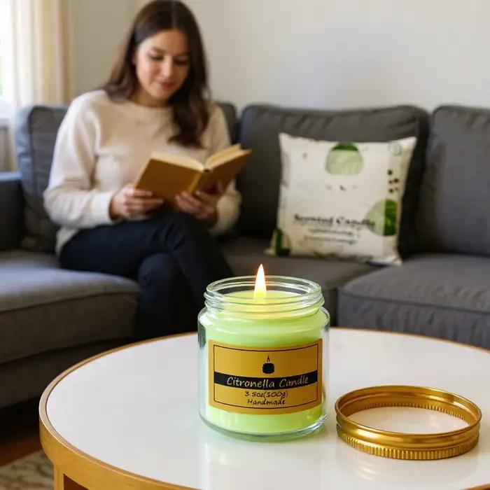 Bougies parfumées chironomïdes d'été, cire végétale, huile nécessaire, pour la maison et l'extérieur