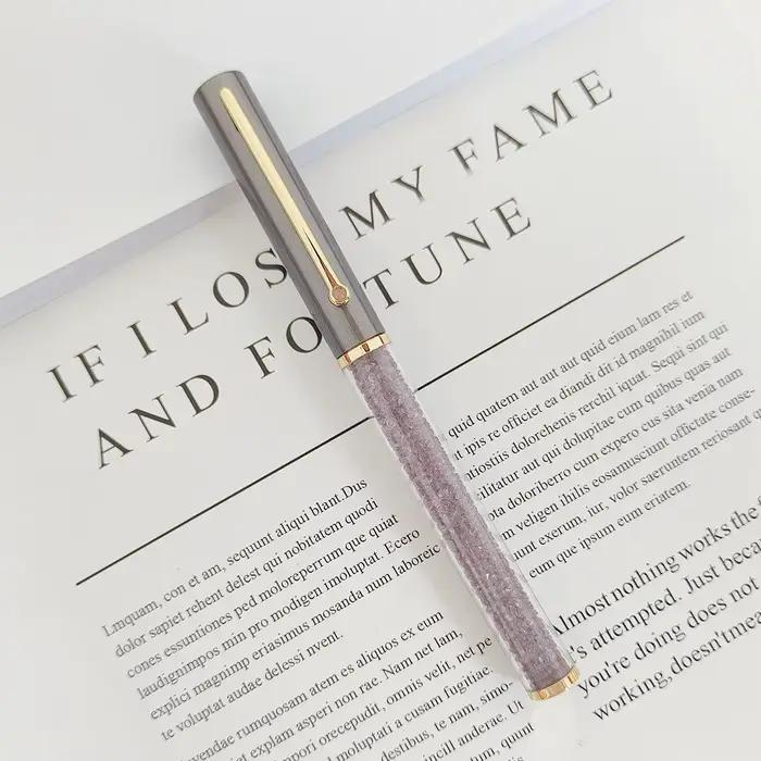 Stylo à bille en métal haut de gamme avec cristaux de diamant, stylo cadeau créatif, stylo publicita