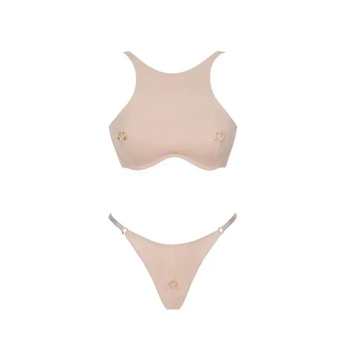 Maillot de bain sexy pour femme avec jupe, ensemble bikini, maillot de bain à coupe haute, tenue de 