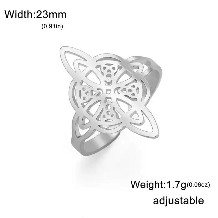 Bague à nœud celtique en acier inoxydable, ouverture réglable, bijoux Talisman de sorcellerie pour h