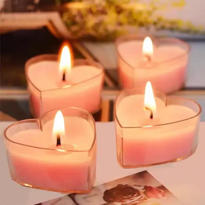 Bougies parfumées en forme de cœur, 9 pièces, pour proposition d'anniversaire, de mariage, d'anniver