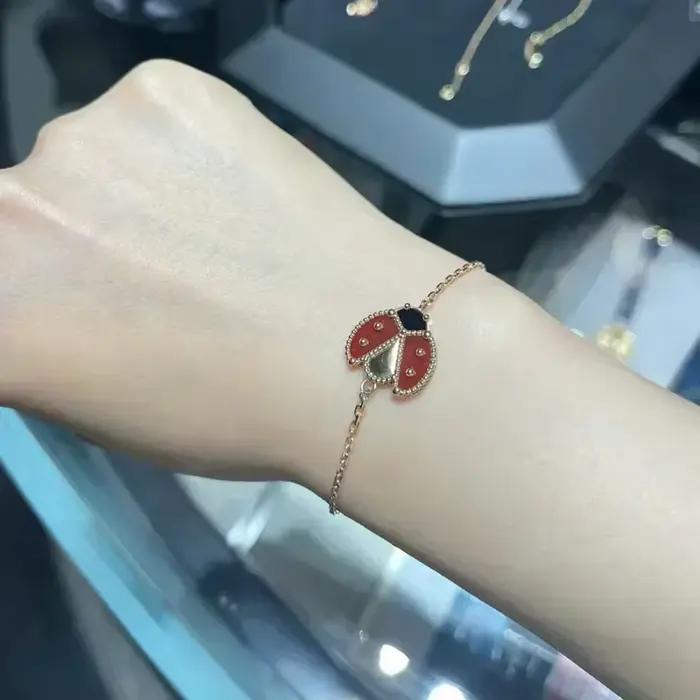 Bracelet coccinelle en argent Sterling 925 de haute qualité, exquis et multifacettes, bijoux de luxe