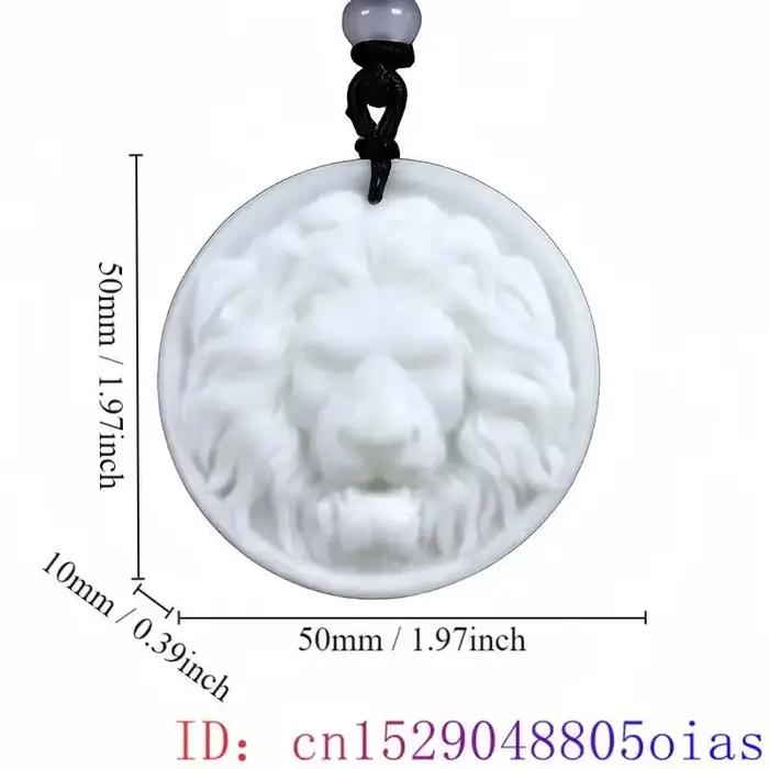 Collier pendentif Lion en Jade véritable naturel, bijoux cadeaux pour femmes et hommes, accessoires 