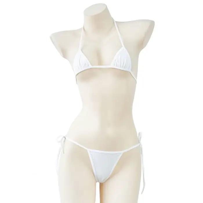 Mini maillot de bain Sexy pour vacances plage, ensemble Bikini Micro Triangle pour femmes, col licou