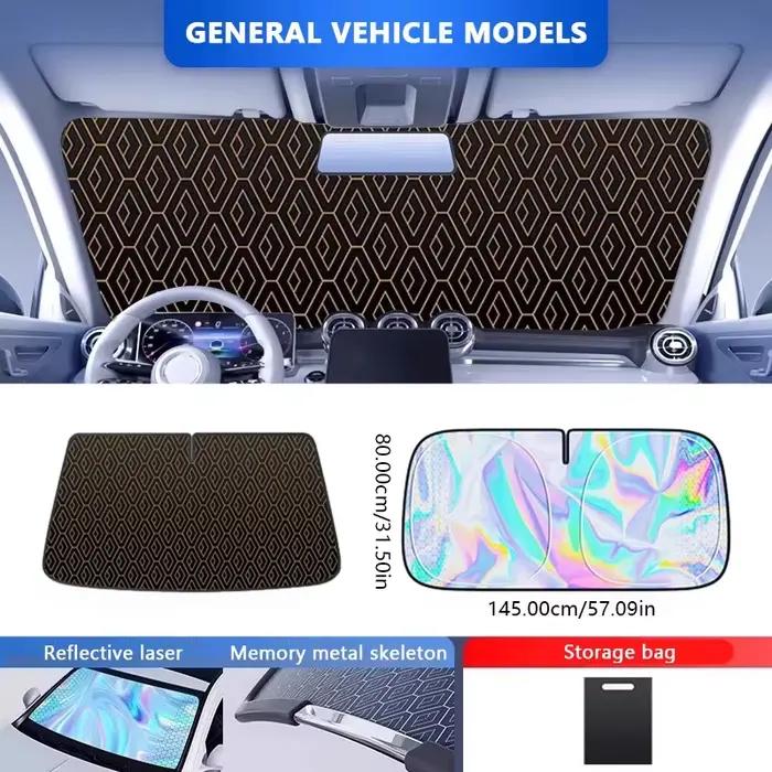 Pare-soleil de voiture à 5 couches, pliable, épais, pour pare-brise avant, protection UV, rideau par