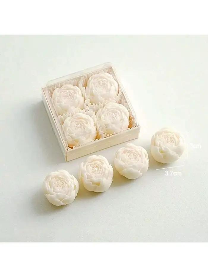 4 bougies parfumées à la rose, bougies d'aromathérapie florales pour la décoration de la maison, cad