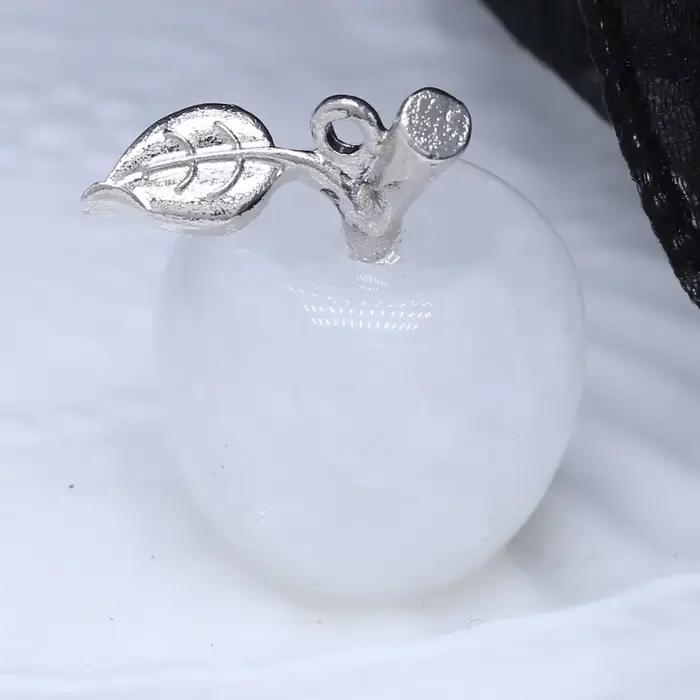Pendentif en pierre naturelle en forme de pomme, pierres précieuses, breloque exquise pour bijoux, c