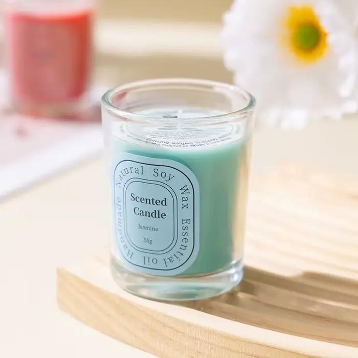 Bougies parfumées multicolores en cire de soja, 1/2 pièces, votives pour la décoration de la maison,