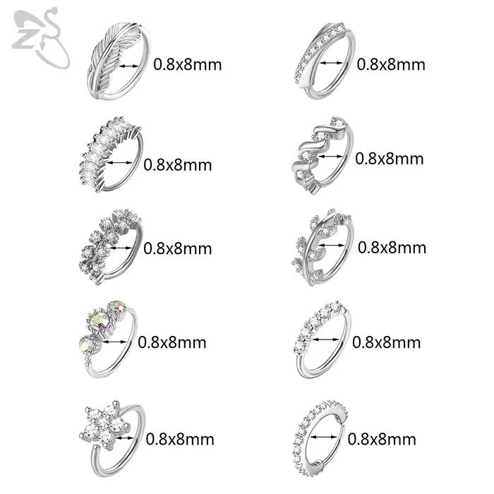 AOEDEJ-Boucle d'Oreille en Clip Blanc CZ de 20g et 8mm, Bijoux de Piercing en Or, pour Document Anta