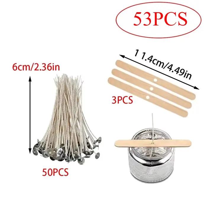 Kit de fabrication de bougies parfumées, 53 pièces, 50 pièces, mèches de bougies, série écologique s