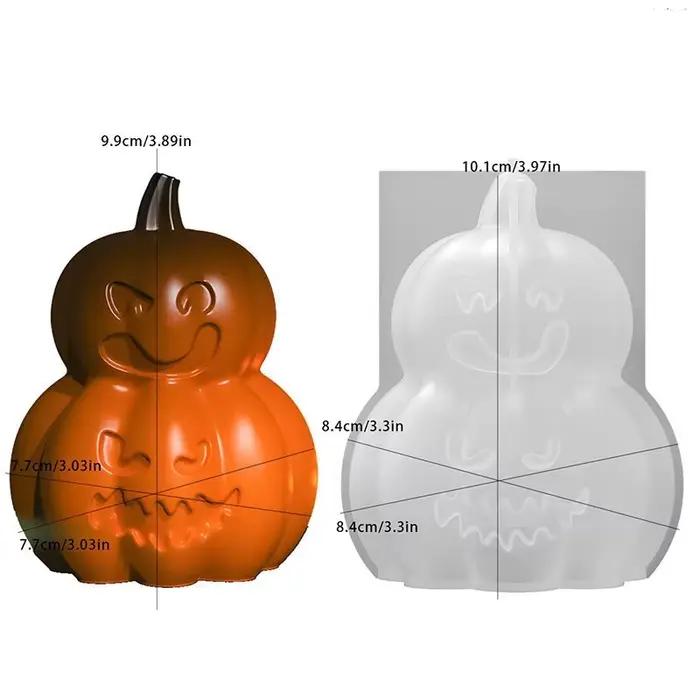 Moule en silicone citrouille d'Halloween pour bougies DIY, moules 3D pour bougies parfumées, décorat