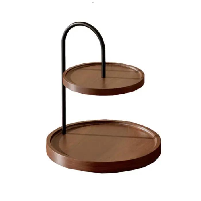 Support de plateau de service en bois, gain de place, décoratif, porte-clés, grande capacité, double