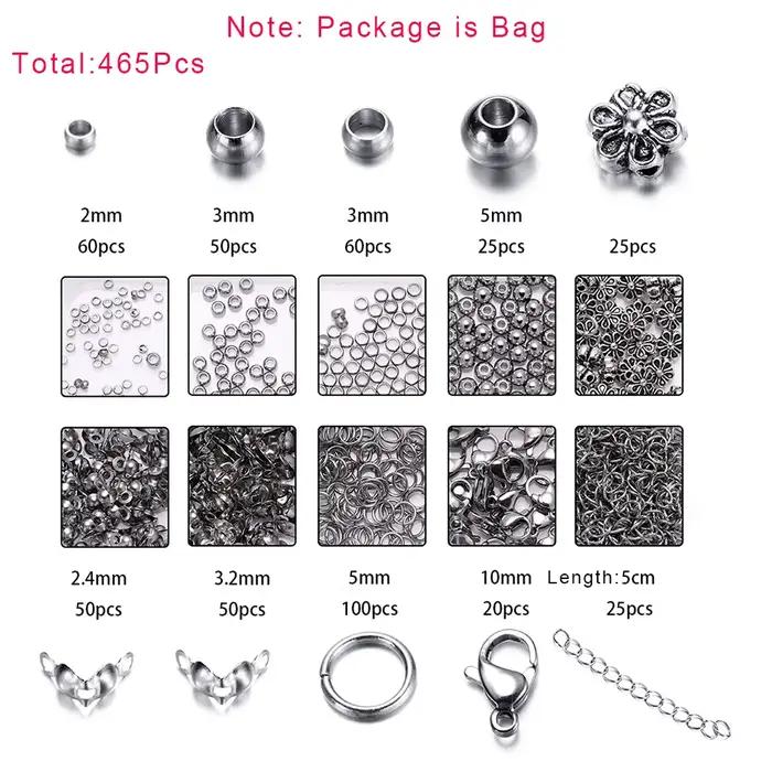 Kit de fabrication de bijoux en acier inoxydable, 352 – 950 pièces, fermoirs à homard, anneaux de sa