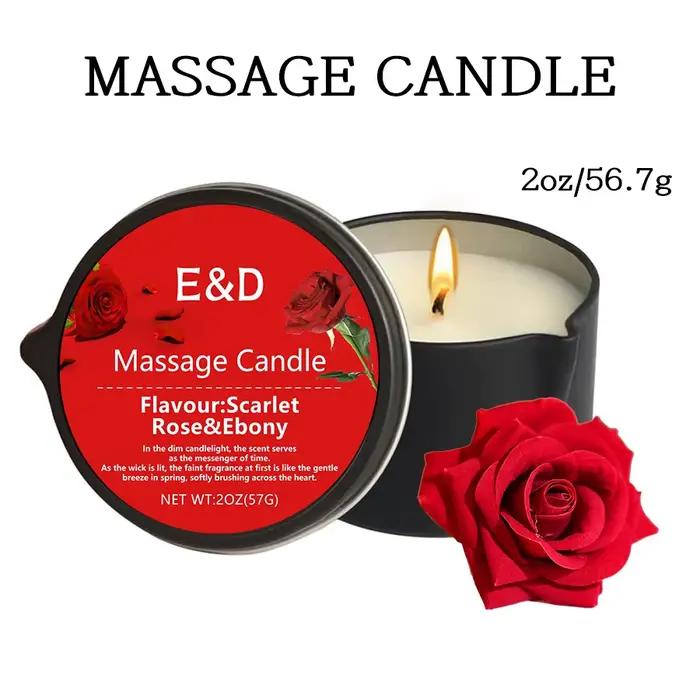 Bougie à l'huile de massage pour instituts soulignés et hydratants pour la peau, bougies parfumées, 