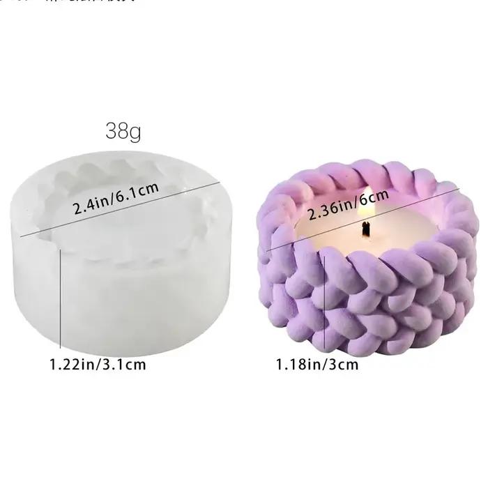 Moule en Silicone pour tasse de bougie en corde de chanvre, Pot de fleur succulente, moules de décor