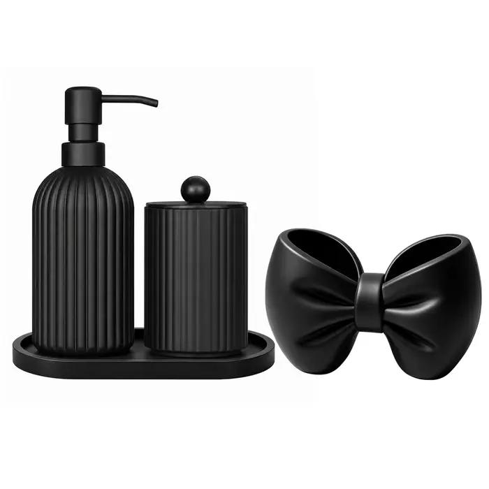 Ensemble d'accessoires de salle de bain mats, kit de toilette haut de gamme avec gobelet porte-bross