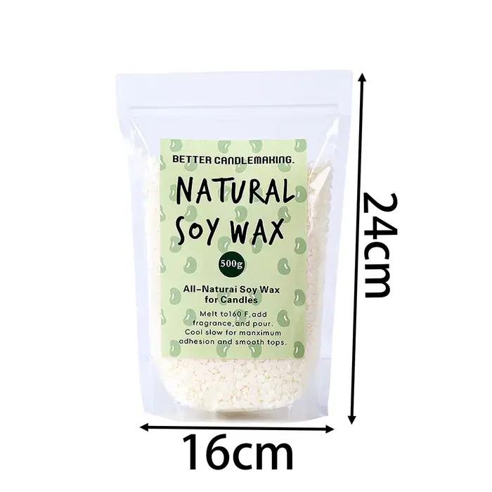 Granulés de cire de soja naturelle 500g/1000g, matière première pour bougies parfumées faites à la m