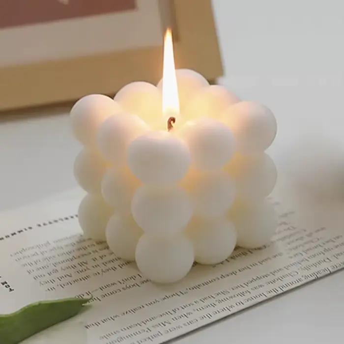 Bougie d'aromathérapie en cire de soja créative en forme de boule, Cube magique, cadeau de mariage h