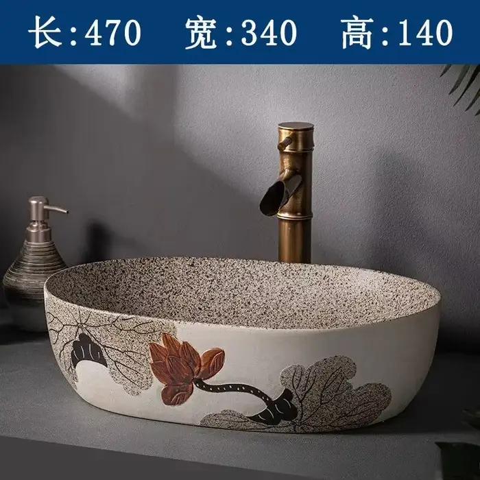 Lavabo 48x36x15cm, lavabo De salle De bains De Style moderne Jing De Zhen pour laver les mains et le