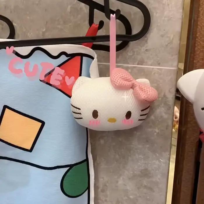 Hello Kitty mignon boule de bain fleur gommage bain dos mousse fournitures de bain Anime Kawaii lava