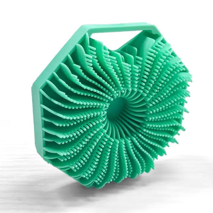 Brosse en silicone souple pour le corps, lavage des cheveux, lavage du visage, massage, nettoyage en