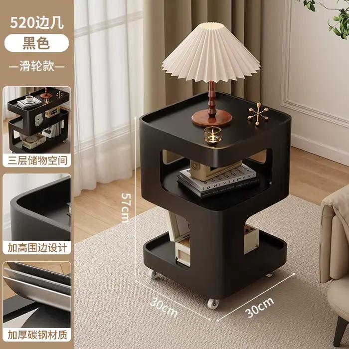 Armoire latérale de salon mobile moderne, support de rangement à trois niveaux, petite Table basse d