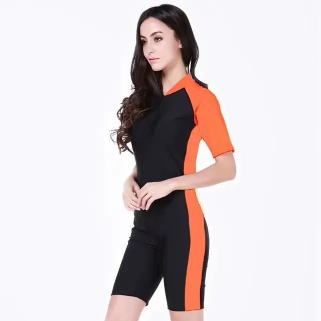 Combinaison en Lycra pour hommes et femmes, combinaison en peau de plongée, une pièce, manches court