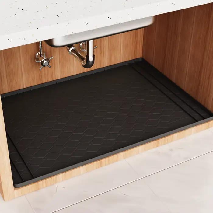 Tapis imperméable sous l'évier 34in*22in, tapis imperméable pour cuisine et salle de bain, bac de ré