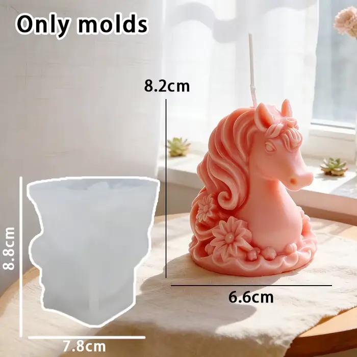 Bougie d'aromathérapie licorne, moule en Silicone, bricolage, Statue de cheval réutilisable, outils 