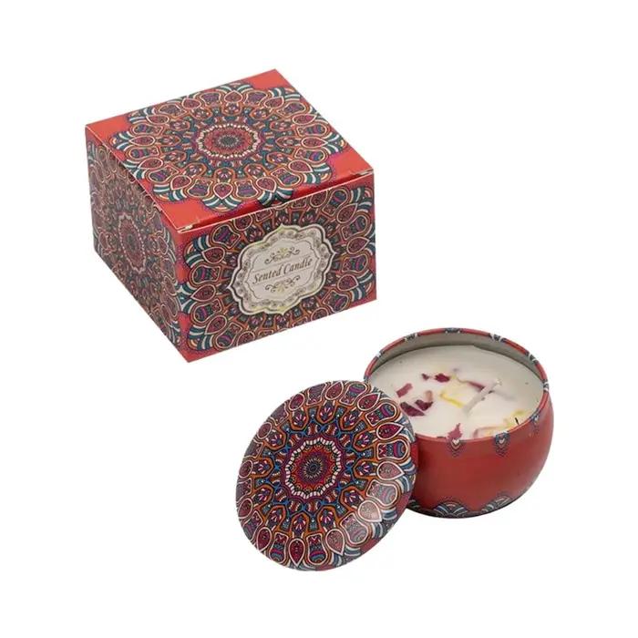 Bougie d'aromathérapie à fleurs séchées, cire de soja sans fumée, Makou, bougies parfumées pour la m