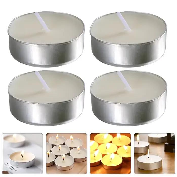 50 pièces petites bougies parfumées rondes bougie chauffe-plat de voyage sans bonbons