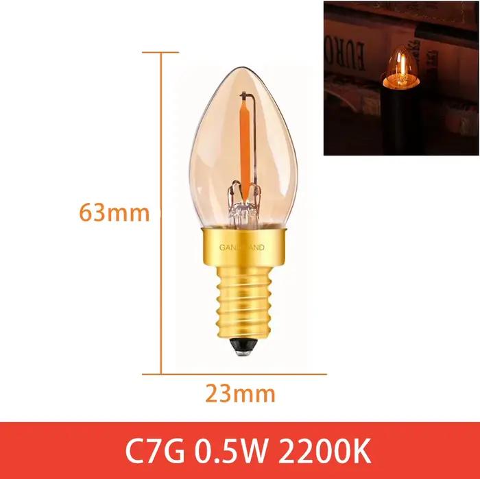 GANRILAND Lot de 10 ampoules LED bougies E12 E14 dimmables C7 T22G 1W, lumière décorative 110V US 22