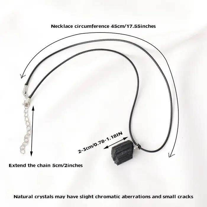 Pendentif en pierre précieuse de guérison naturelle, 1 pièce, collier en cristal de Tourmaline noire