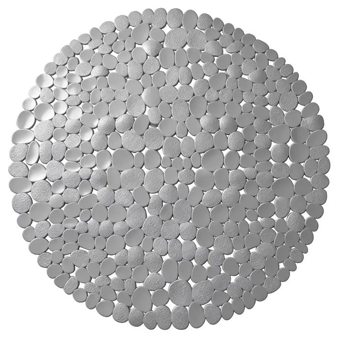Tapis de douche rond antidérapant 55x55cm, Surface texturée, tapis de bain antidérapant avec trou de