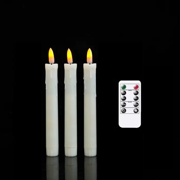 Paquet de 7 pouces de 3 bougies décoratives LED télécommandées, bougies de mariage électroniques san