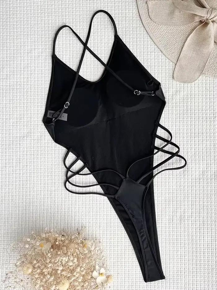 Maillot de bain une pièce pour femmes, mini, string, extrême, croisé, dos nu, monokini, coupe haute,