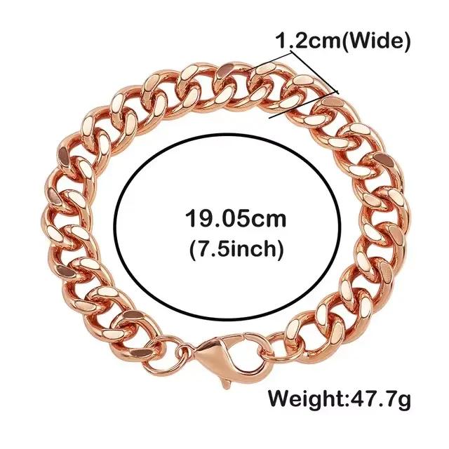 Bracelet en cuivre pour hommes, cadeau de saint valentin, 7.5-9 pouces, lien en cuivre massif, Brace