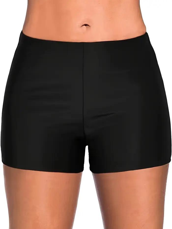 Maillots de bain noirs pour femmes, caleçons de sport, bas de bikini décontractés, vêtements de plag