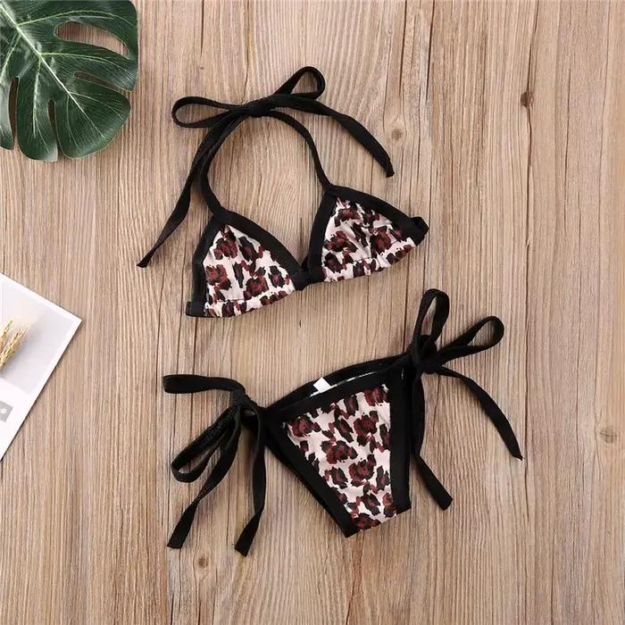 0-24 mois bébé filles maillots de bain imprimé léopard maillot de bain bikini pour les filles 2025 é