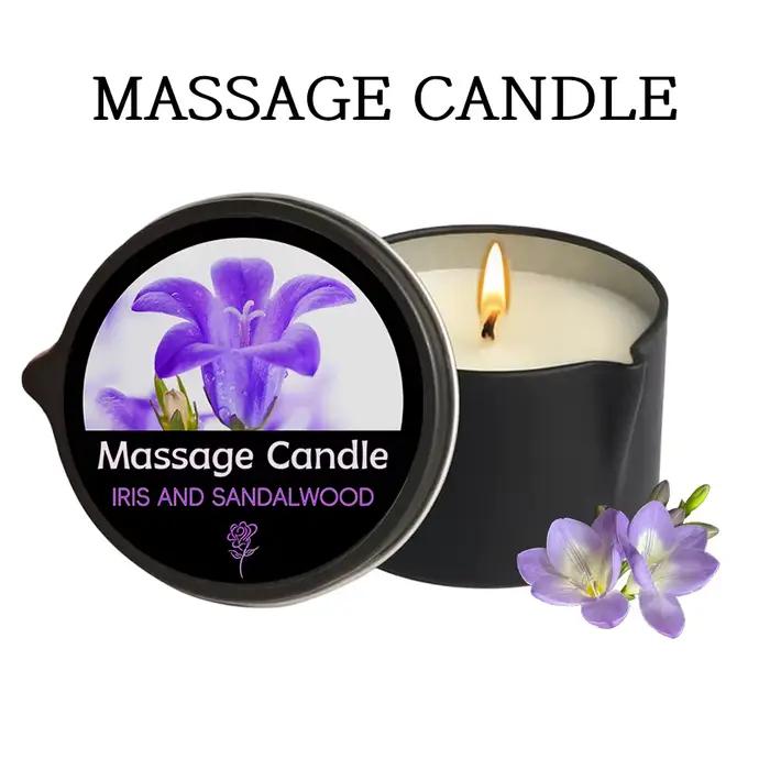 Bougie de massage à la vanille et à l'ambre, bougies parfumées à la cire de soja - Idéales pour crée
