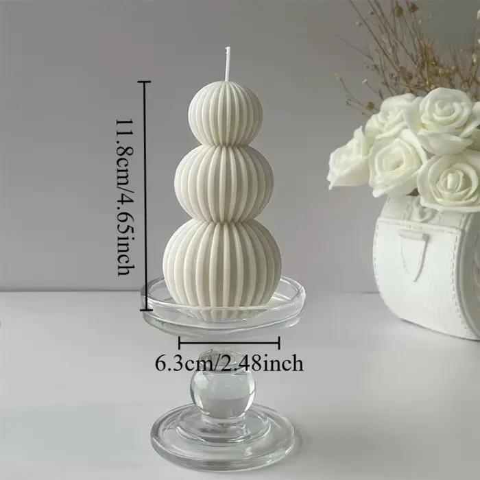 Bougie parfumée en cire de soja, style nordique minimaliste, motif spirale côtelée, pour aromathérap