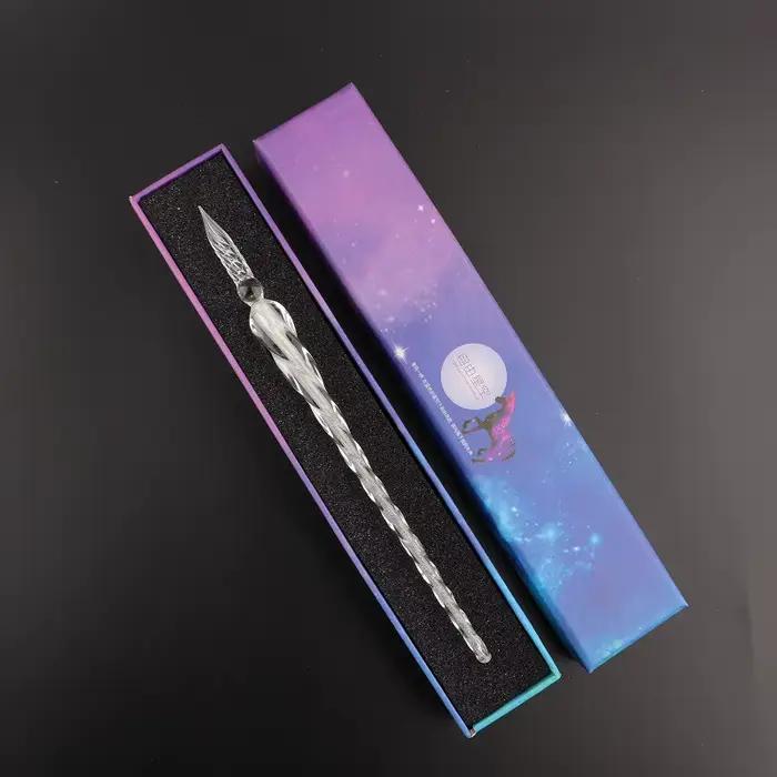 Ensemble de stylos à tremper en verre de cristal étoilé vintage, stylo à tremper pour l'écriture d'a